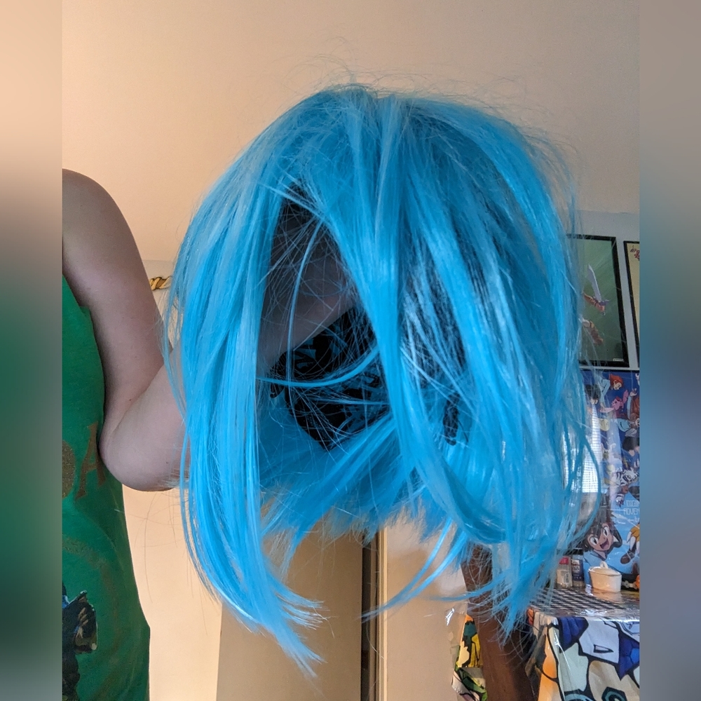 Short blue bob wig
